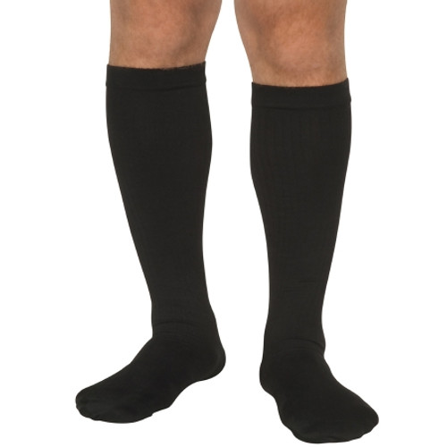 Diabetic Socks QCS Knee High Medium Black Closed Toe MCO1681 BLA MD
