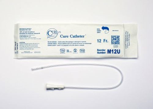 Urethral Catheter Cure Catheter Straight Tip Uncoated PVC 12 Fr. 16 Inch M12U