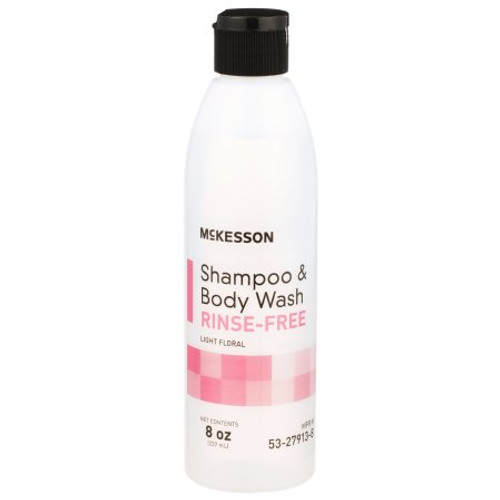 Rinse-Free Shampoo and Body Wash McKesson 8 oz. Flip Top Bottle Light Floral Scent 53-27913-8