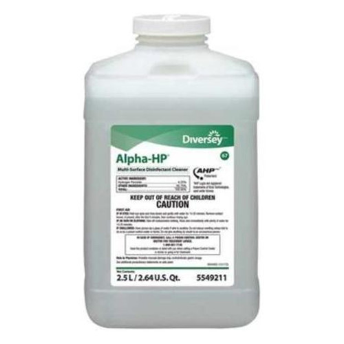 Diversey Alpha-HP Surface Disinfectant Cleaner Peroxide Based J-Fill Dispensing Systems Liquid Concentrate 2.5 Liter Bottle Citrus Scent NonSterile DVS5549211