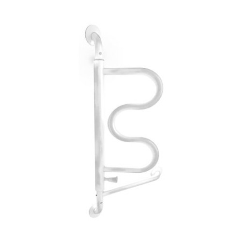 Curved Grab Bar White Zinc Plated Steel 9000