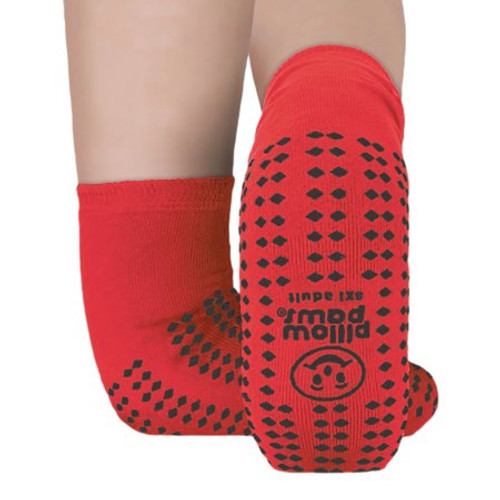 Fall Management Slipper Socks Pillow Paws Risk Alert Terries 3X-Large Red Ankle High 3807-001