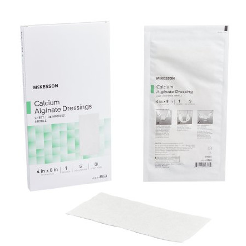 Calcium Alginate Dressing McKesson 4 X 8 Inch Rectangle Calcium Alginate Sterile 3563