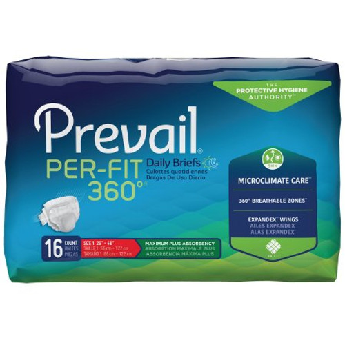 Unisex Adult Incontinence Brief Prevail Per-Fit 360 Medium Disposable Heavy Absorbency PFNG-012