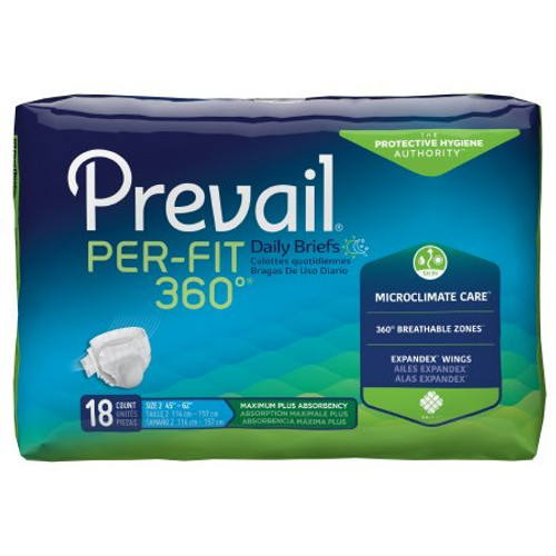 Unisex Adult Incontinence Brief Prevail Per-Fit 360 Large Disposable Heavy Absorbency PFNG-013