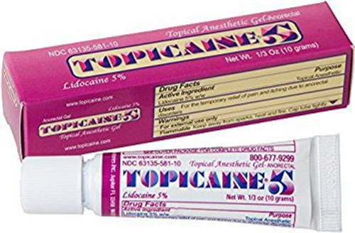 Topical Pain Relief Topicaine 5% Strength Lidocaine Topical Gel 10 Gram TOP5-010-TCRC Each/1