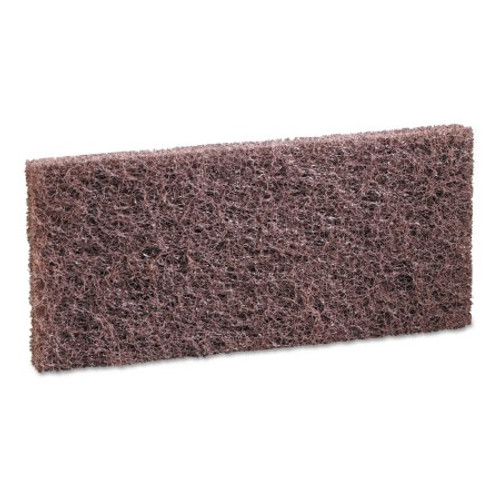 Scouring Pad Boardwalk Heavy Duty Brown NonSterile Synthetic Fiber 4 X 10 Inch Reusable BWK403