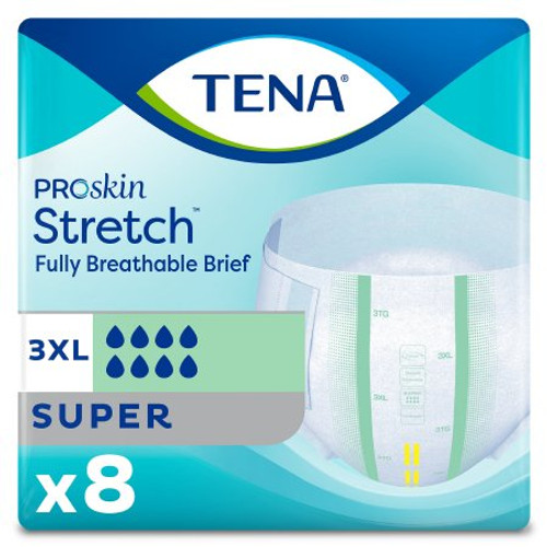 Unisex Adult Incontinence Brief TENA Stretch Super 3X-Large Disposable Heavy Absorbency 61391