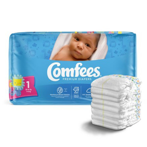 Unisex Baby Diaper Comfees Size 1 Disposable Moderate Absorbency CMF-1