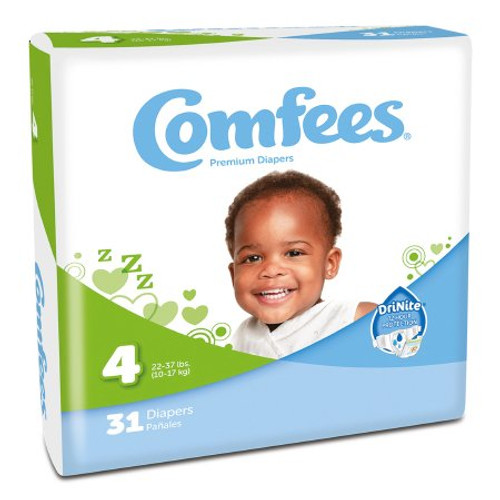 Unisex Baby Diaper Comfees Size 4 Disposable Moderate Absorbency 41540