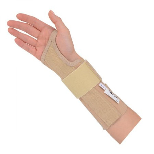 Wrist Brace with Wrist Strap Rolyan AlignRite Contoured Cotton / Rubber Left Hand Beige Medium A619005 Each/1
