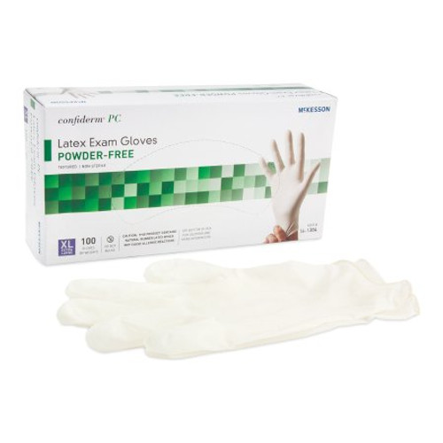 Exam Glove McKesson Confiderm X-Large NonSterile Latex Standard Cuff Length Textured Ivory Not Chemo Approved 14-1384