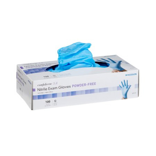 Exam Glove McKesson Confiderm 3.8 Large NonSterile Nitrile Standard Cuff Length Textured Fingertips Blue Not Chemo Approved 14-688