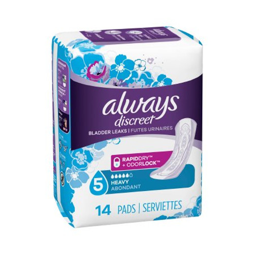 Incontinence Liner Always Discreet Maxi Moderate Absorbency DualLock Core Regular Adult Female Disposable 03700088726