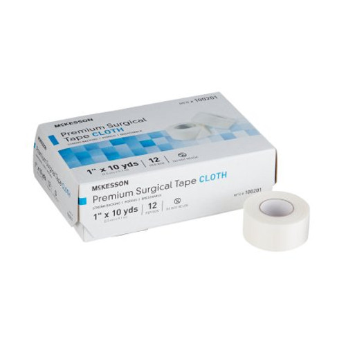 Medical Tape McKesson High Adhesion Silk-Like Cloth 1 Inch X 10 Yard White NonSterile 100201