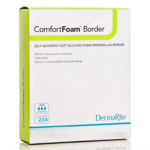 Silicone Foam Dressing ComfortFoam Border 7-1/5 X 7-1/5 Inch Sacral Silicone Adhesive with Border Sterile 43880