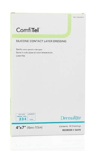 Wound Contact Layer Dressing ComfiTel Silicone 4 X 7 Inch Sterile 56470