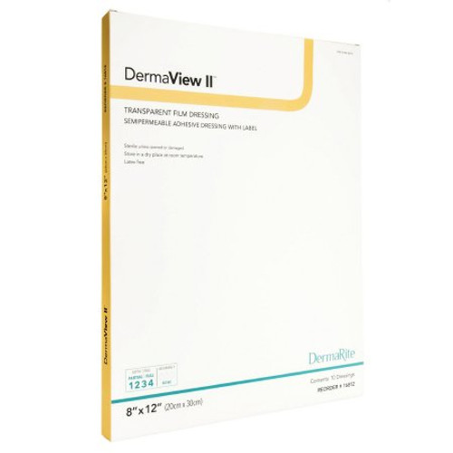 Transparent Film Dressing DermaView II Rectangle 8 X 12 Inch Frame Style Delivery With Label Sterile 16812