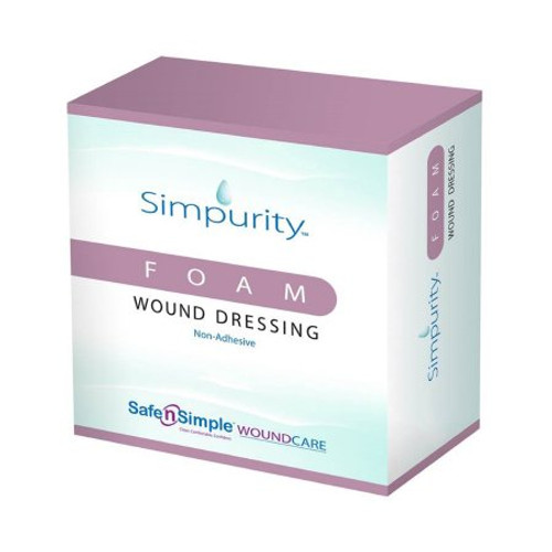 Foam Dressing Simpurity 4 X 6 Inch Rectangle Non-Adhesive without Border Sterile SNS51W24 Foam Dressing Simpurity 4 X 6 Inch Rectangle Non-Adhesive without Border Sterile SNS51W24