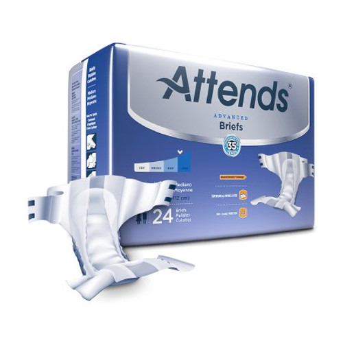 Unisex Adult Incontinence Brief Attends Advanced Medium Disposable Heavy Absorbency DDC20