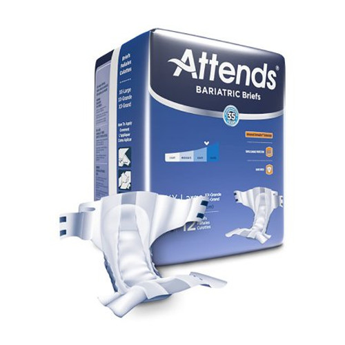 Unisex Adult Incontinence Brief Attends Bariatric 2X-Large Disposable Heavy Absorbency DD50