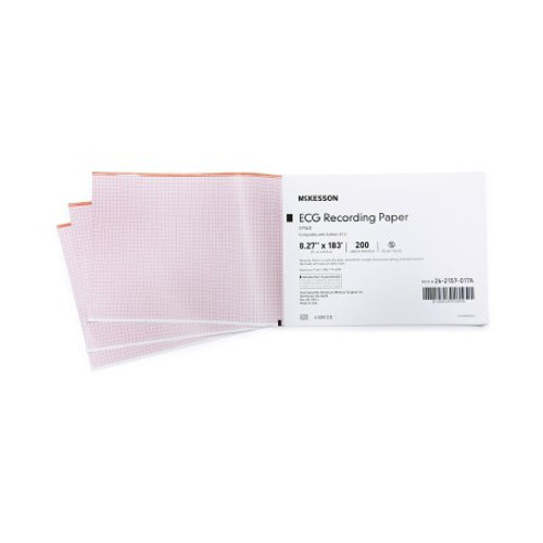 Diagnostic Recording Paper McKesson Thermal Paper 8.27 Inch X 183 Foot Z-Fold Red Grid 26-2157-017A