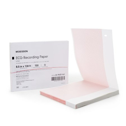 Diagnostic Recording Paper McKesson Thermal Paper 8-1/2 Inch X 138 Foot Z-Fold Red Grid 26-9402-061