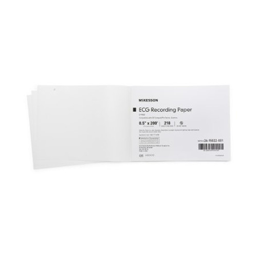Diagnostic Recording Paper McKesson Thermal Paper 8-1/2 Inch X 200 Foot Z-Fold Red Grid 26-15022-001