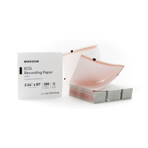 Diagnostic Recording Paper McKesson Thermal Paper 3.54 Inch X 87 Foot Z-Fold Red Grid 26-2157-014A