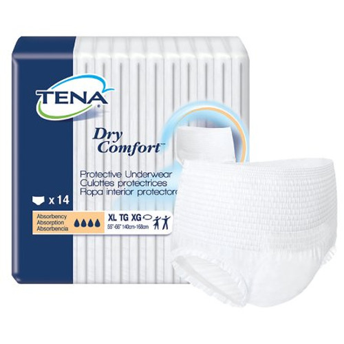 Unisex Adult Absorbent Underwear TENA Dry Comfort Pull On with Tear Away Seams X-Large Disposable Moderate Absorbency 72424