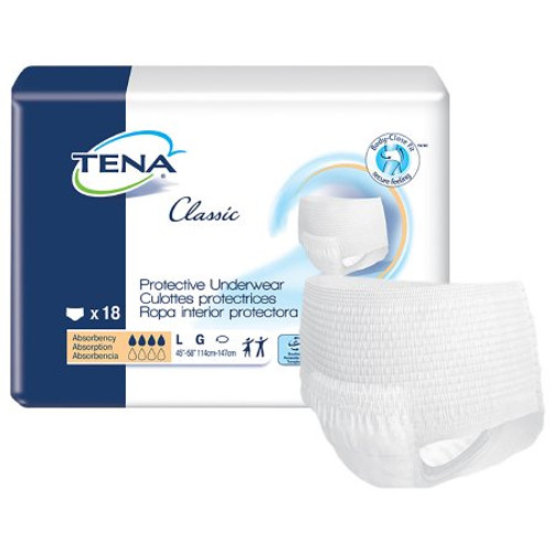 Unisex Adult Absorbent Underwear TENA Classic Pull On with Tear Away Seams Large Disposable Moderate Absorbency 72514