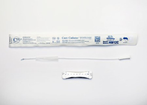 Urethral Catheter Cure Catheter Coude Tip Hydrophilic Coated Plastic 12 Fr. 16 Inch HM12C