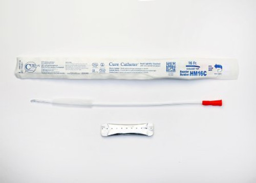 Urethral Catheter Cure Catheter Coude Tip Hydrophilic Coated Plastic 16 Fr. 16 Inch HM16C