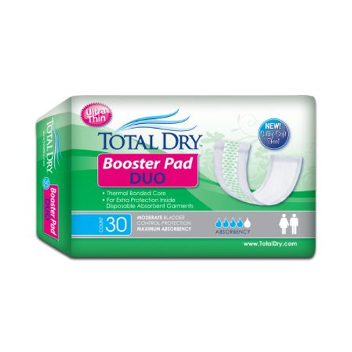 Incontinence Booster Pad TotalDry Booster Pad Duo 12 Inch Length Heavy Absorbency SecureLoc Core One Size Fits Most Adult Unisex Disposable BH98102
