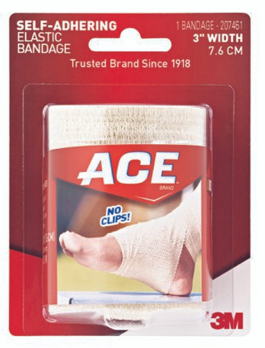 Elastic Bandage 3M ACE 3 Inch Width X 5.3 Foot Standard Compression Self-adherent Closure Tan NonSterile 207461