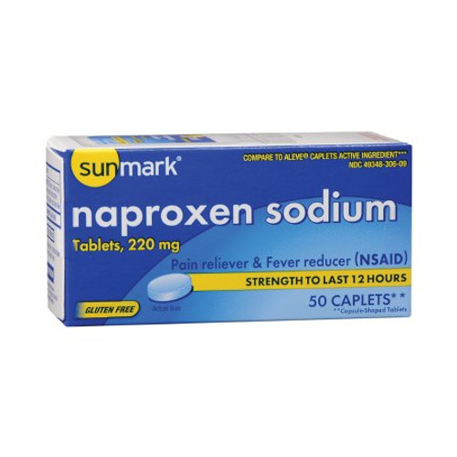 Pain Relief sunmark 220 mg Strength Naproxen Sodium Tablet 50 per Bottle 49348030609 Bottle/1