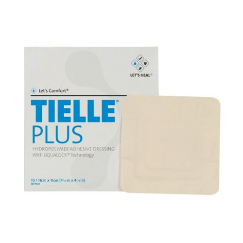 Foam Dressing TIELLE Plus 4-1/4 X 4-1/4 Inch Square Adhesive with Border Sterile MTP501