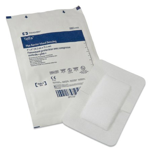 Adhesive Dressing Telfa Plus 6 X 10 Inch Nonwoven Rectangle White Sterile 2564