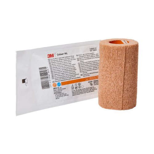 Cohesive Bandage 3M Coban LF 4 Inch X 5 Yard Standard Compression Self-adherent Closure Tan Sterile 2084S