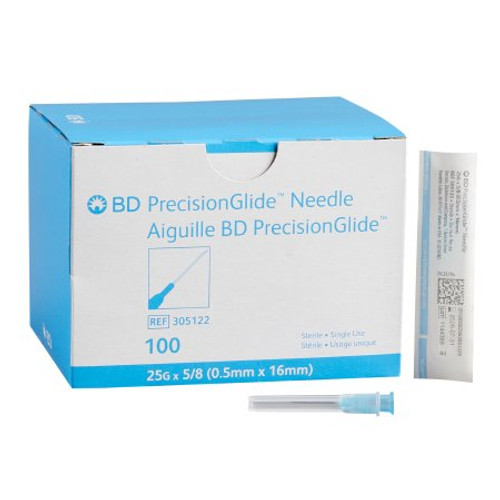 Hypodermic Needle PrecisionGlide Without Safety 25 Gauge 5/8 Inch Length 305122