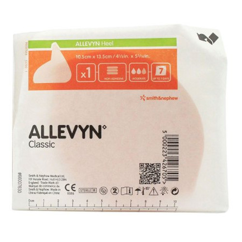 Foam Dressing Allevyn 4-1/2 X 5-1/2 Inch Heel Cup Style Non-Adhesive without Border Sterile 66007630