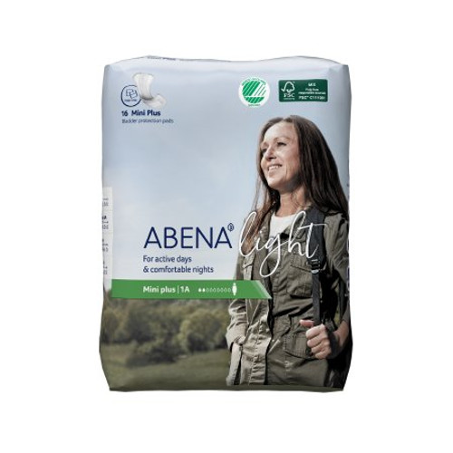 Bladder Control Pad Abena Light Mini Plus 11 Inch Length Light Absorbency Fluff / Polymer Core One Size Fits Most Adult Unisex Disposable 1000017156 Case/256