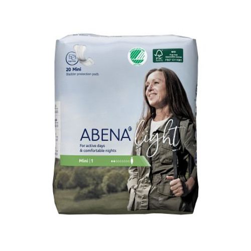 Bladder Control Pad Abena Light Mini 8-1/2 Inch Length Light Absorbency Fluff / Polymer Core One Size Fits Most Adult Unisex Disposable 1000017155 Case/320