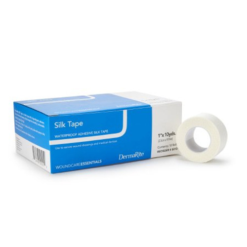 Medical Tape Silk Tape Waterproof Silk-Like Cloth 1 Inch X 10 Yard White NonSterile 501211 Box/12