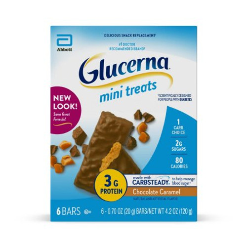 Nutrition Bar Glucerna Mini Treats Chocolate Caramel Flavor Ready to Use 20 Gram Individual Packet 66905 Carton/6