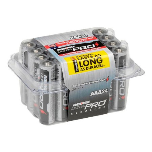 Alkaline Battery Rayovac Ultra Pro AAA Cell 1.5V Disposable 24 Pack ALAAA-24PPJ Case/288