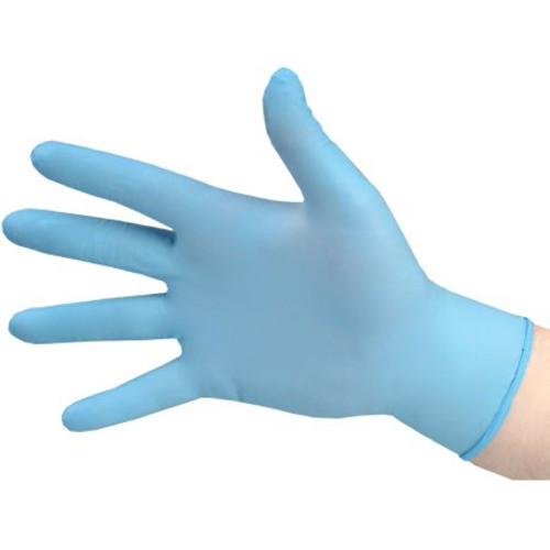 Exam Glove SafeGrip Large NonSterile Latex Extended Cuff Length Textured Fingertips Blue Not Chemo Approved SG-375-L Box/50