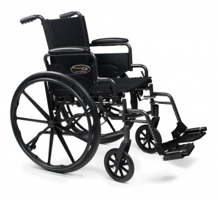 Lightweight Wheelchair Traveler L4 High Strength Flip Back Desk Arm Mag Black 16 Inch 250 lbs. 3F020220 Each/1