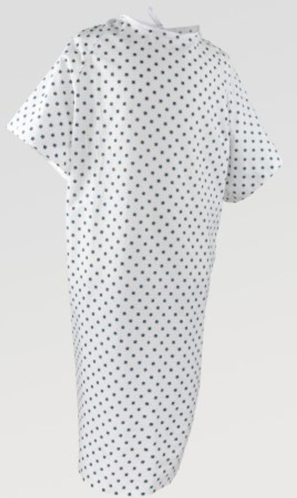 Patient Exam Gown Large Snowflake Blue Adult 7496A400 DZ/12