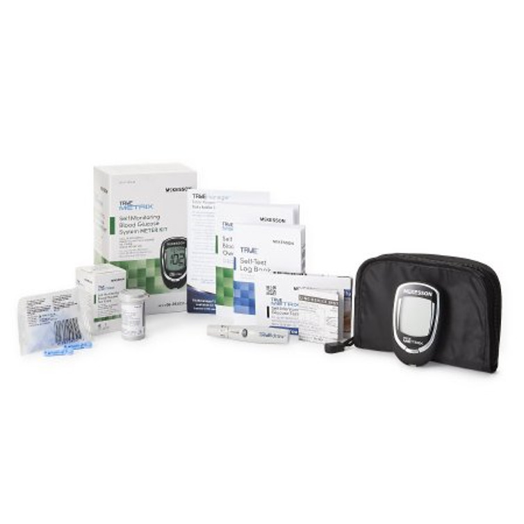 Self Monitoring Blood Glucose System McKesson TRUE METRIX 4 Seconds Stores Up To 500 Results Automatic Coding 06-RE4051-43 Case/6